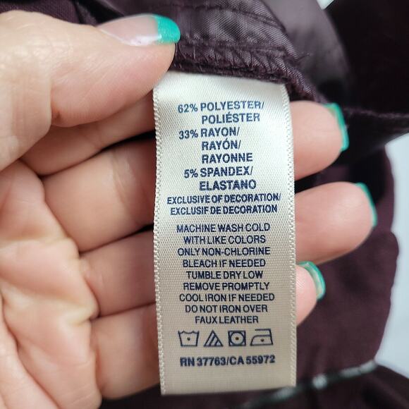 Rafaella Curvy Womens Plum Office Siren Career Officecore Slim Leg Pants Size 16 - Picture 6 of 10